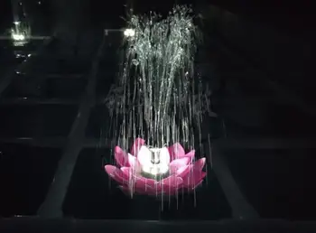 

Artificial Fountains with LED Light Solar Powered Lotus Light Lamp with Water for Decoration