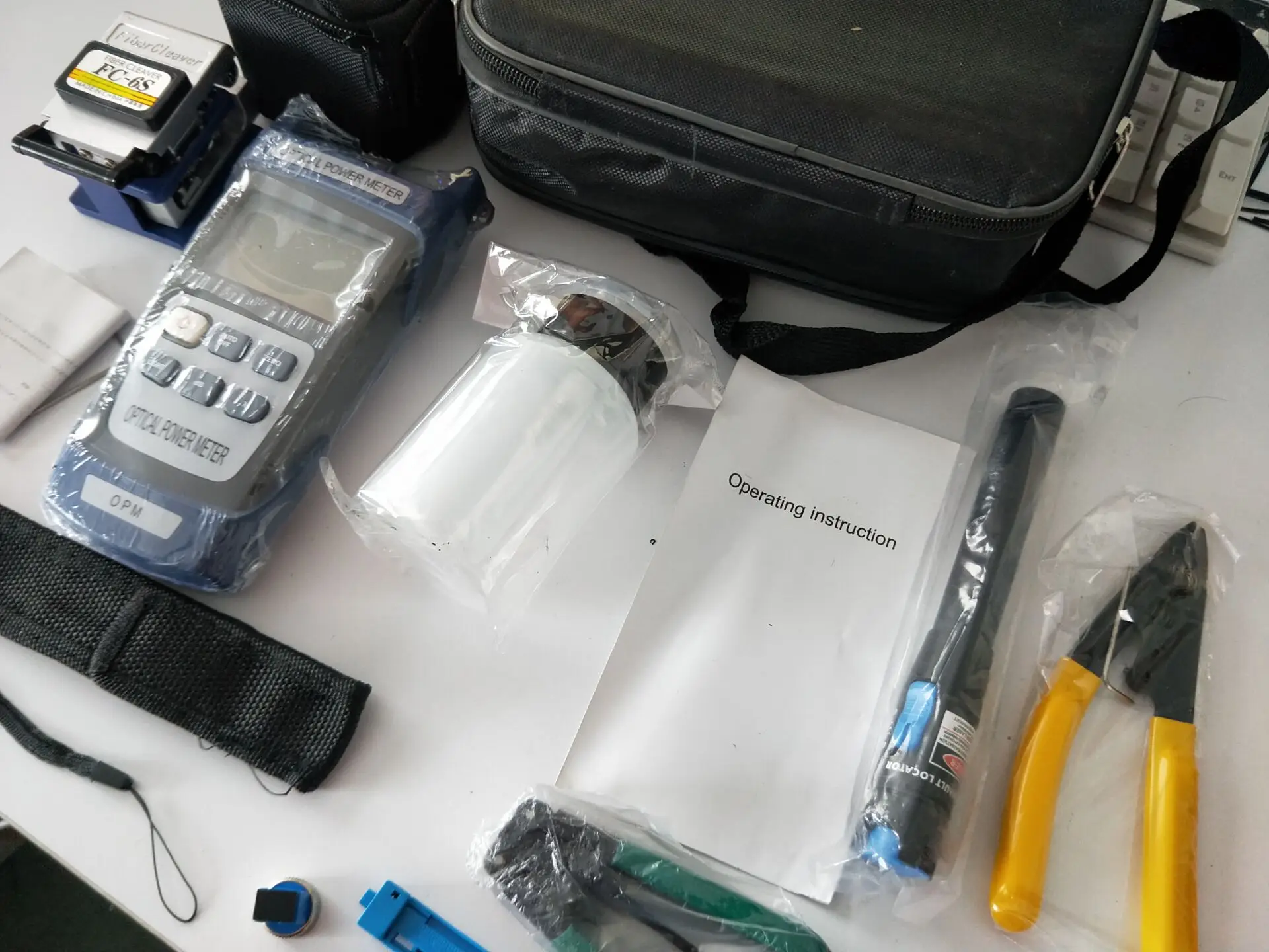 FTTH tool kits 12-In-1 Miller's Fiber-Optic-Tool-Kit Power-Meter VFL Cleaver FC-6S Fibra Optica | Мобильные телефоны и