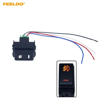 

FEELDO 10Pcs Car Fog Light Switch Working Light Switch For NISSAN Qashqai Juke Tiida Almera 5pin On-off Switch Wire Cable