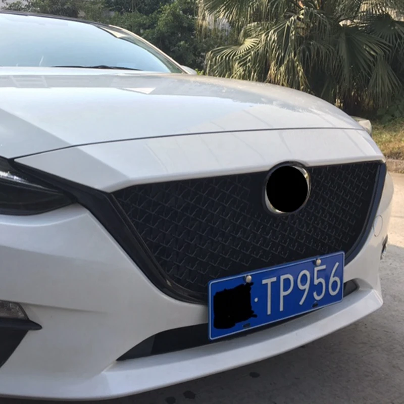 Передний бампер Гриль верхняя решетка для Mazda 3 Axela 2014 2015 2016 черные автозапчасти и