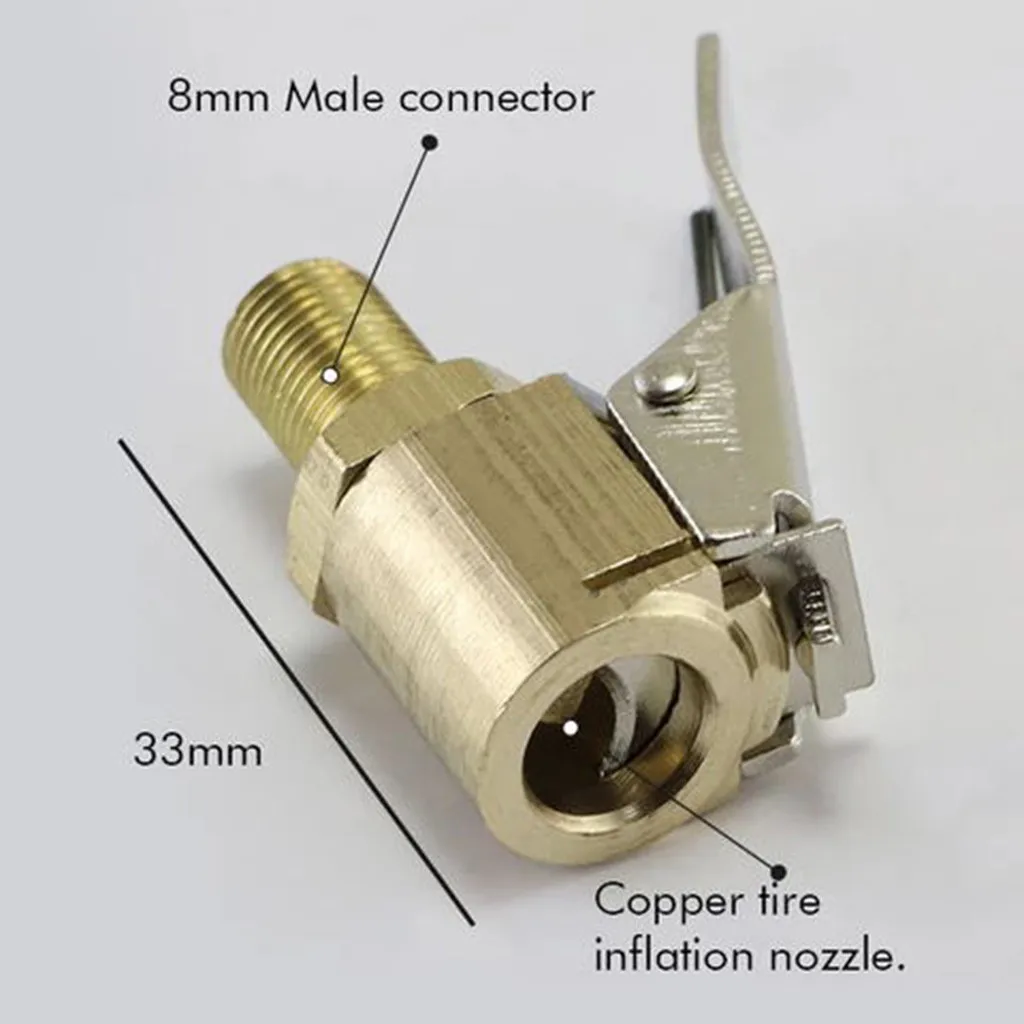 2pc Inflator Pump Pure Copper Nozzle Quick Adapter Car Inflator Accessories