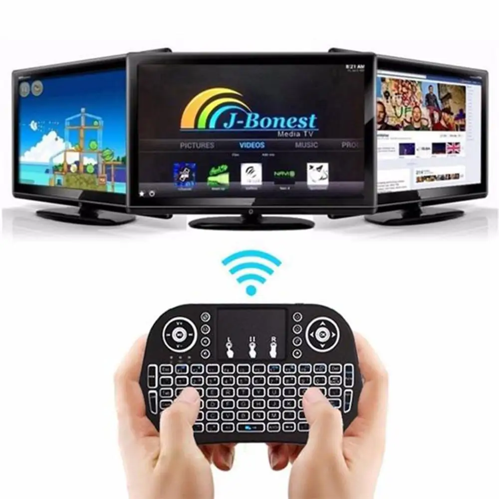 

I10 Mini Wireless Keyboard 7 Color Backlit Light 2.4G Air Mouse with Touchpad for Desktop Computer Laptop HTPC Television Box Ac