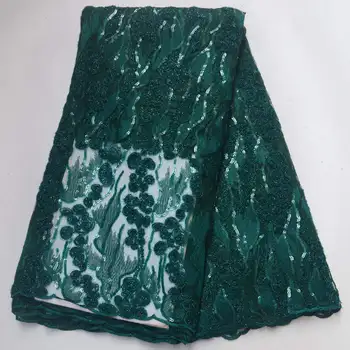 

Latest French Nigerian Laces Fabrics High Quality Tulle African Laces Fabric For Wedding dress African French Tulle Lace XDE03