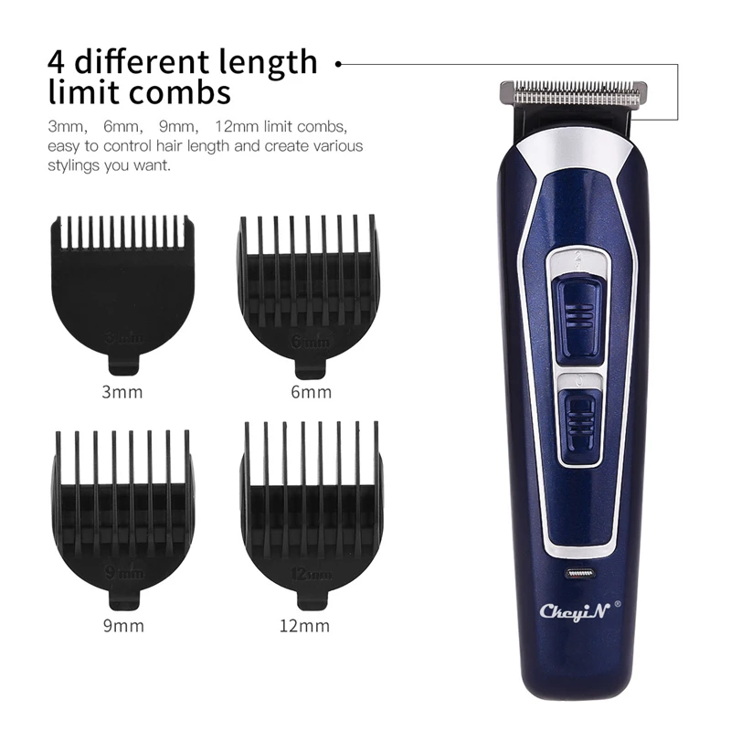 Us 7 9 Electric Hair Clipper Professional Rechargeable Hair Trimmer Quick Charge Haircut Machine With Sharp Blade And 4 Limit Combs 0 In Hair
