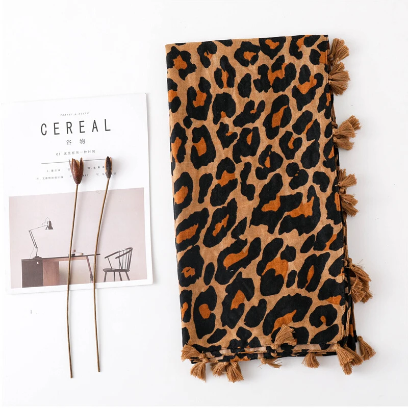 Fashion new women scarf summer shawls and wraps leopard print hijab scarves ladies pashmina foulard femme christmas (3)