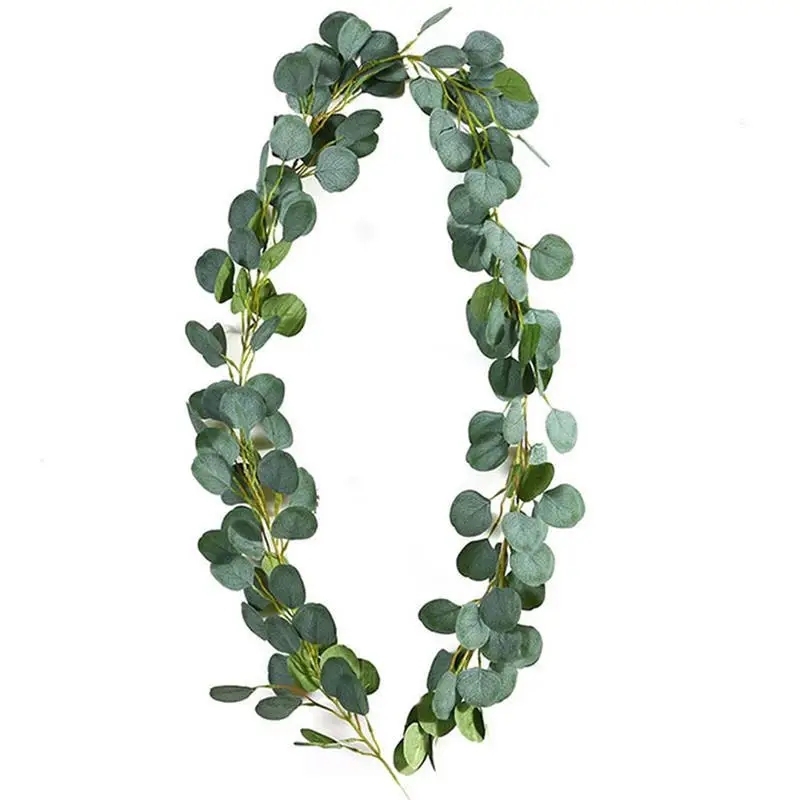 Olive Green 2 м длинные Искусственные Шелковые Висячие эвкалиптовые лозы сад Свадебная вечеринка моделирование длинные плетеные листья лоза украшения - Цвет: Olive Green