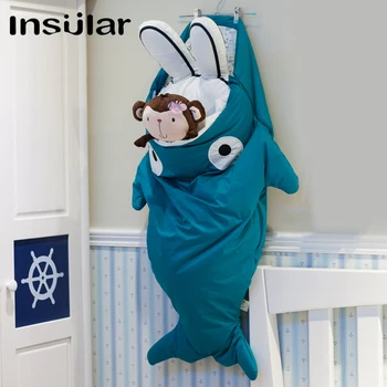 

Insular New Cute Cartoon Shark Baby Sleeping Bag Winter Stroller Bed Newborn Baby Sleep Sack Warm Baby Blanket Warm Swaddle