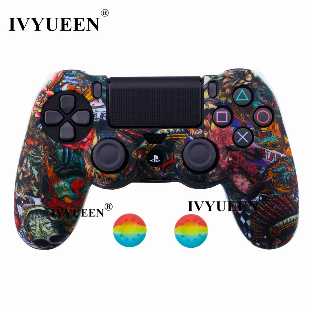 IVYUEEN для sony playstation 4 PS4 Pro тонкий контроллер силиконовый чехол защитная кожа с аналоговой рукояткой для PS4 DS4 геймпад