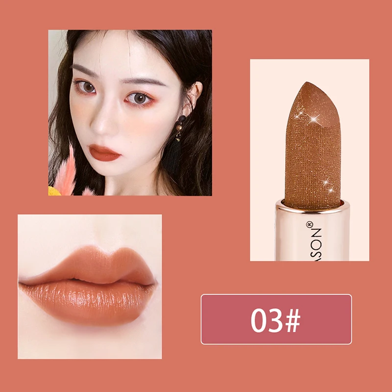 03 Bullet Shaped Lipstick Waterproof Non-Stick Cup Long Lasting Colorfast Matte Lipstick - Цвет: 03