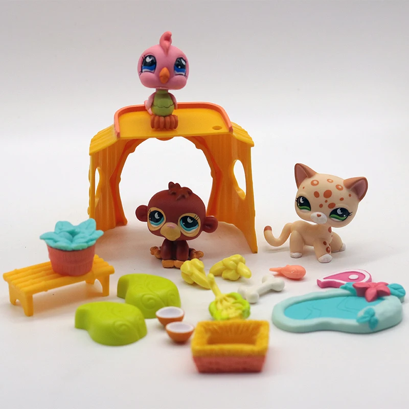 Genuine 4-5 cm Old Pet Toys Monkey Rabbit Cat Kitten Figure Mini Toy Figures Classic Little Pet Toys