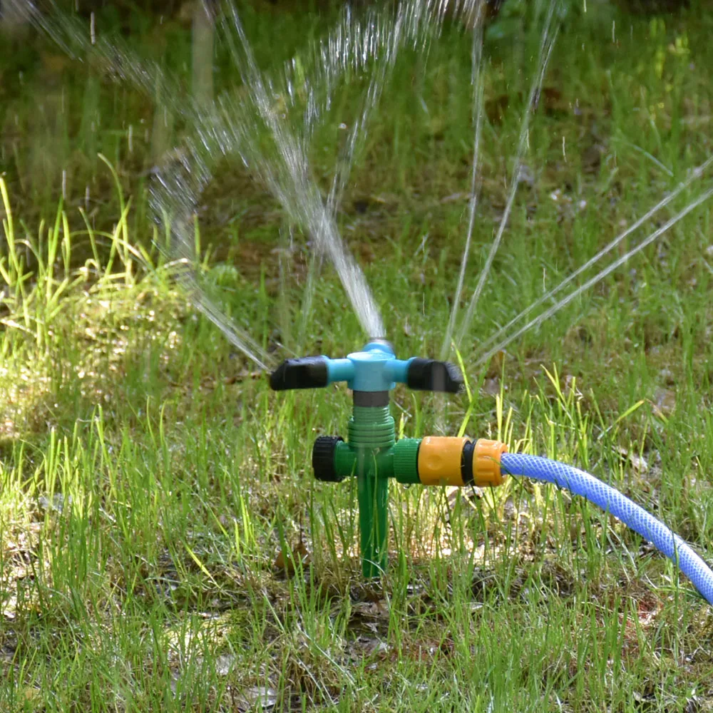 Garden Sprinkler Automatic Rotating 360 Degree 3 Arms Nozzles for Lawn Irrigation