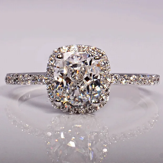 Style 1 925 Sterling silver fashion Female Ring 3ct AAAAA cz Promise Wedding Band Rings for Women Bridal Finger Party Jewelry Gift - Цвет основного камня: Style 1