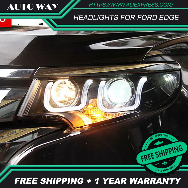 Cheap Car styling LED HID Rio LED Ford Edge headlight Head Lamp case for Ford Edge headlights 2012-2015 Bi-Xenon Lens low beam