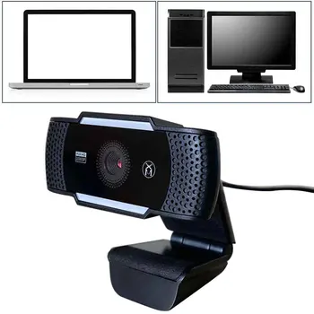 

Desktop Live Broadcast Computer Webcam Drive Free Wired Video 60fps HD 1080P USB 2.0 Home Office With Microphone Plug And Play