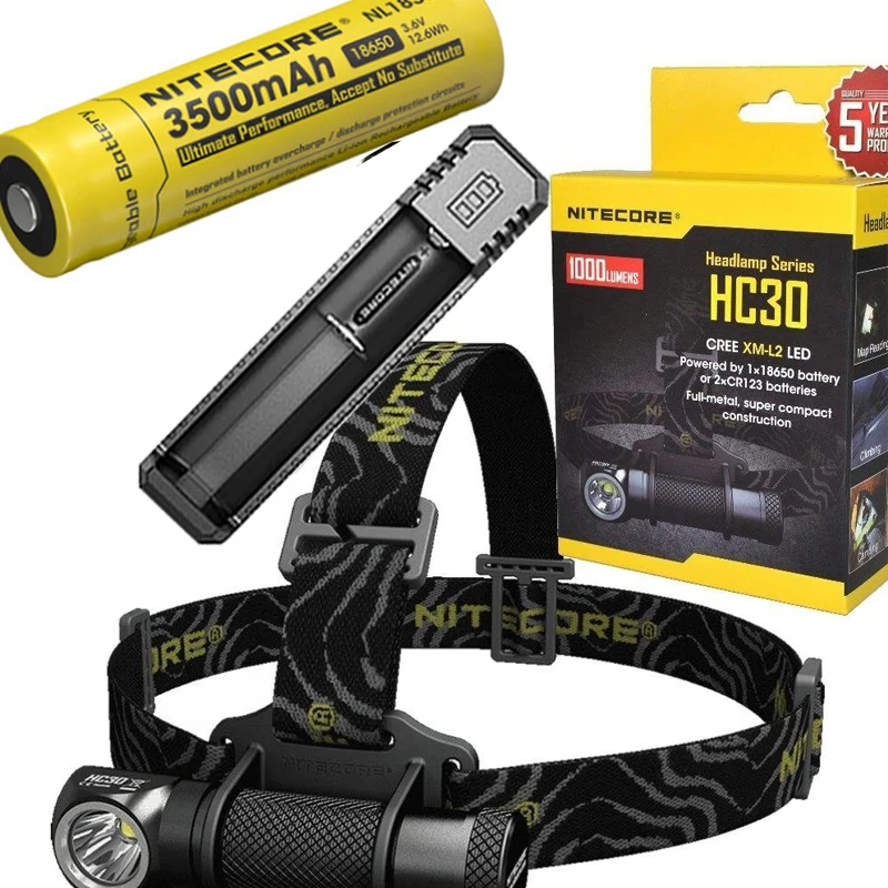 NITECORE HC30 HC30W налобный фонарь CREE XM L2 U2 1000LM водонепроницаемый с аккумулятором 18650 3500mAh