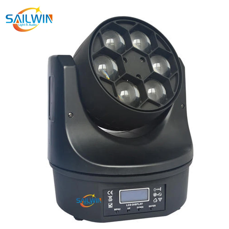 Sailwin светодиодный луч омывающий свет 6x15 Вт RGBW 4в1 сценический движущийся головной Луч света большой пчелиный глаз для DJ клуб для мероприятий Вечерние