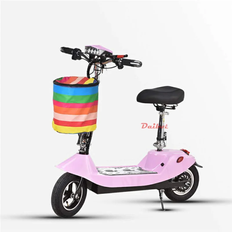 Daibot Electric Scooter 36V Two Wheel Electric Scooters 10 inch 350W Seat Portable Pink Folding Electric Bike For GirlWomen     (12)