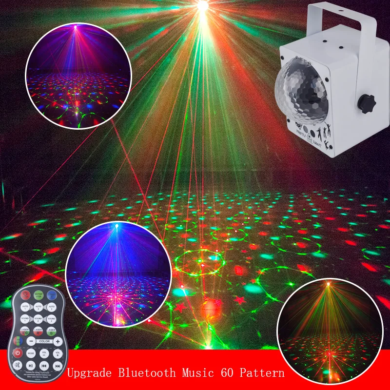 

Music Play Soundlights Disco Lamp RGB Bluetooth MP3 Led Disco Light Ball Party Light Rotating Stage Lamp DJ Projector Laser
