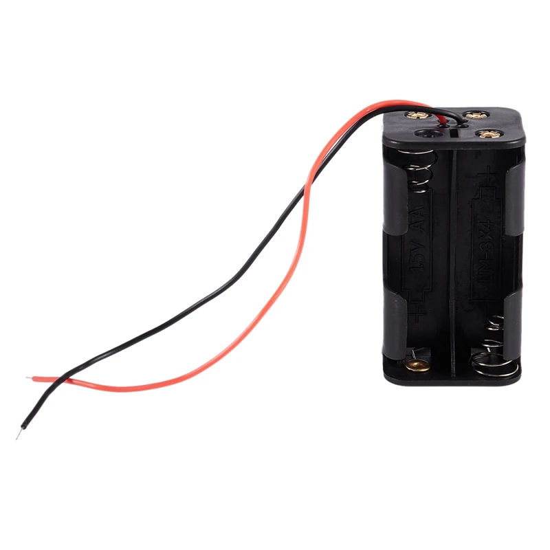 Черный буксировочный слой 4x1,5 V AA батареи держатель Чехол Коробка w провода-SCLL