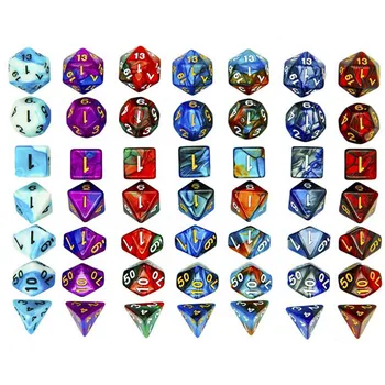 

7pcs/set DND Polyhedral Dice for RPG Dungeons and Dragons Board Games Mixed Color Dice Gambling Entertainment Accessories