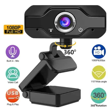 

1080P Webcam With Microphone USB Camera For Mac/PC Laptop Desktop Video Call Web IP Camera Consumer Camcorders 2020 Hot