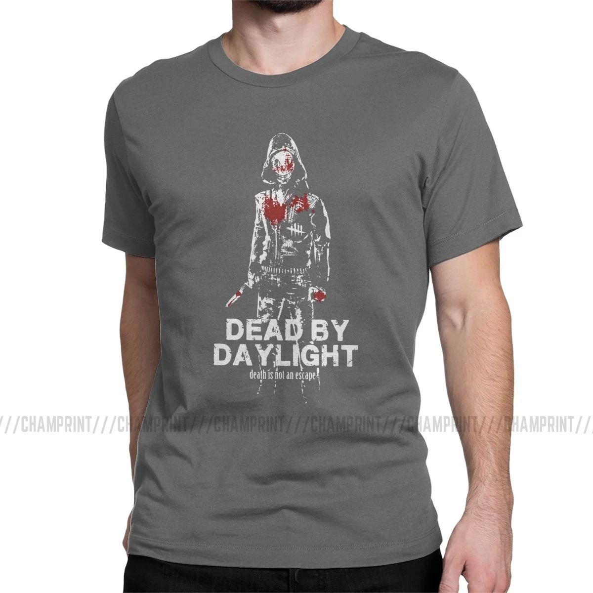 Мужские футболки The Legion Dead by Daylight Horror Killers Game Dbd, хлопковые топы с короткими рукавами и круглым вырезом, футболки больших размеров - Цвет: Темно-серый