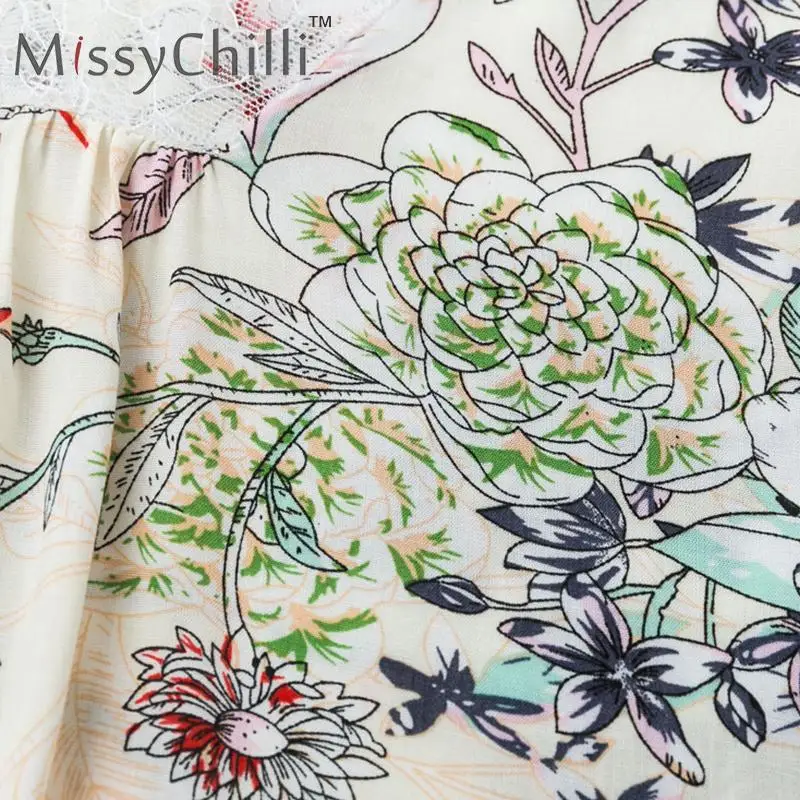 MissyChilli кружевное лоскутное платье Элегантный цветочный принт на бретельках Для женщин платье без рукавов с v-образным вырезом, детский топ-футболка с коротким рукавом с изображением женские ночные вечерние Клубные пикантные топы с бретельками
