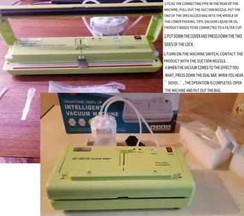 

Dry and Liquid Food Vacuum Sealer Packaging Machine Semi-automatic Vacuum Packer 110V-220V with Vacuum Bags Gift Green