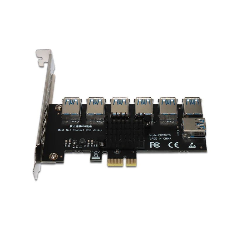 

PCIE 1 до 7 USB 3,0 слот PCI-E PCI Express Райзер-карта 1x до 16x мультипликационный концентратор-адаптер для устройств майнинга биткоинов BTC