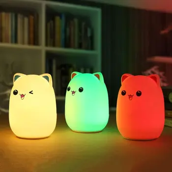 

Colorful Bear Night Light Tap Sensor Switch 3 Modes USB Bedsid Lamp Kids Gifts