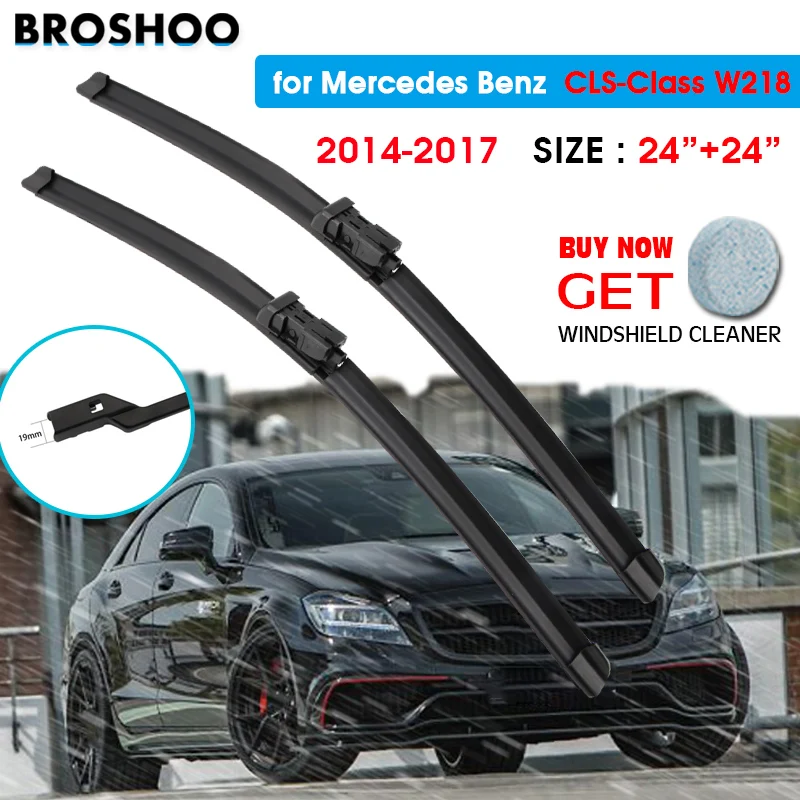 

Car Wiper Blade For Mercedes Benz CLS-Class W218 24"+24" 2014-2017 Auto Windscreen Windshield Wiper Blades Fit Push Button Arm