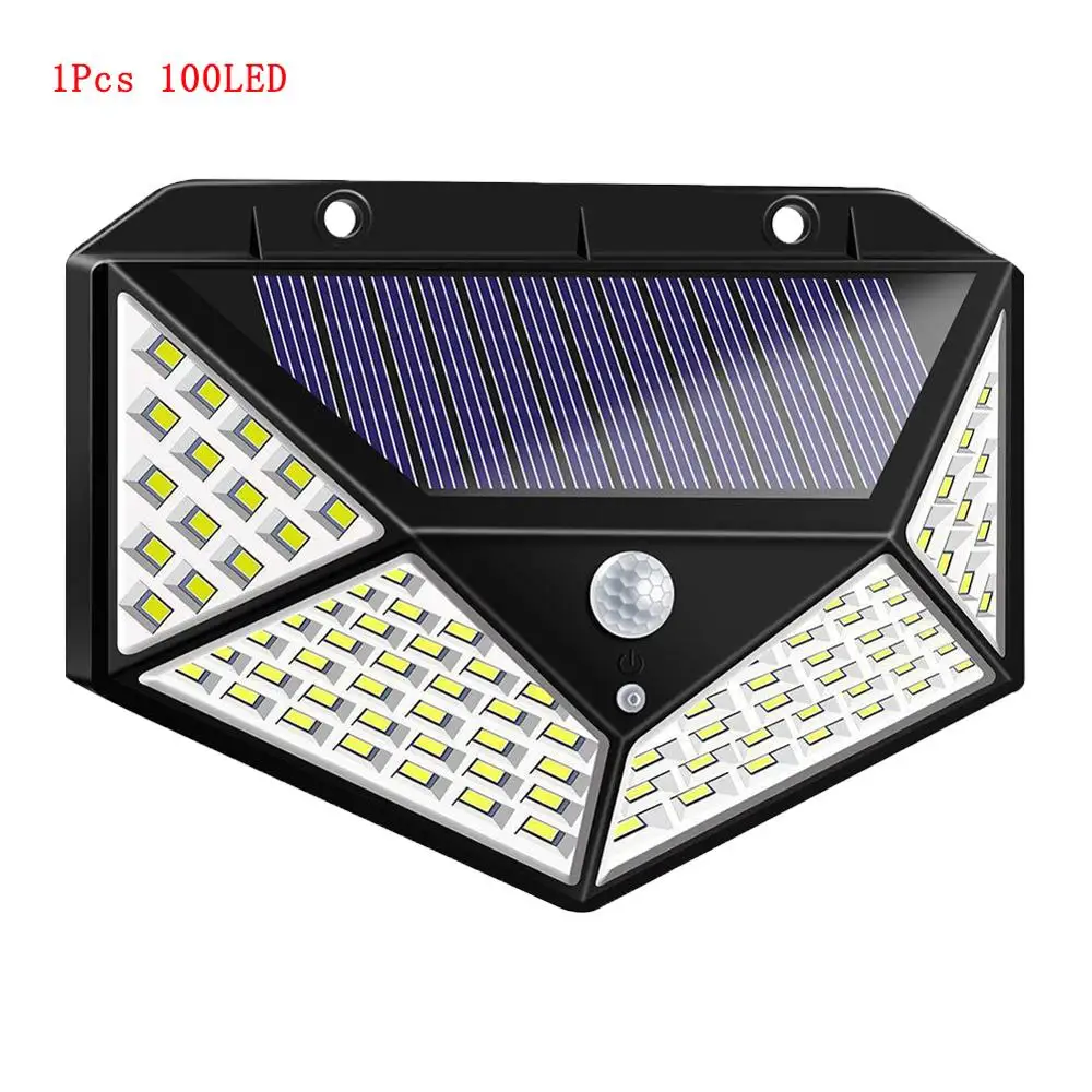 A 100LED Солнечный светильник с датчиком движения настенный светильник открытый светильник ing Водонепроницаемый аварийный садовый двор солнечный светильник - Испускаемый цвет: A