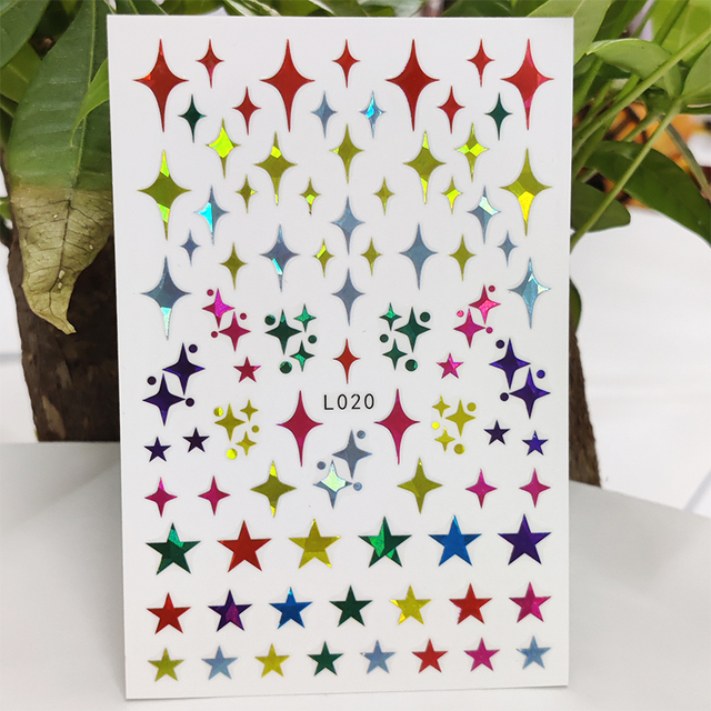 Nail Sticker Waterproof Shining Stickers for Nails Sweet Watermelon Popsicle Fruit Nail Art Decoration Aurora Silver Design