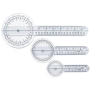 

3Pcs/Set Spinals Goniometer Protractors Userful Multi-Ruler Goniometer Angle Spinal Ruler 360 Degree 180 Degree