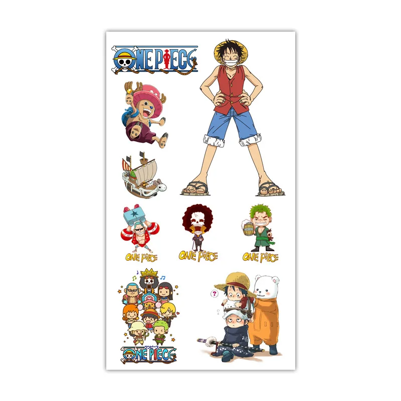 

1pc One Piece Tattoo Sticker Anime Stiker Water Transfer Temporary Children Tattoos Paper For Kids Body Arm