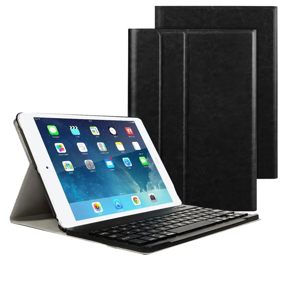 Black Клавиатура Чехол подходит для iPad Air 1 2 iPad 9," 5th 6th Gen A1566 A1567 A1474 A1475 A1476 A1822 A1823 A1893 A1954 - Цвет: Black