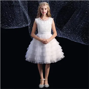

Customized Kids Girls Princess White Dress Evening Dresses Baby Girl Clothes Birthday Party Vestido Wear 3-14 Years