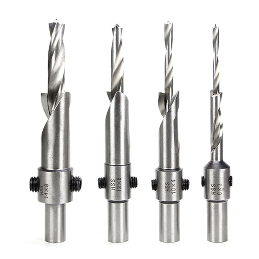

Woodworking countersink drill bit high-speed steel salad drill step drill bit Two-step screw pattern with double hole opener bit