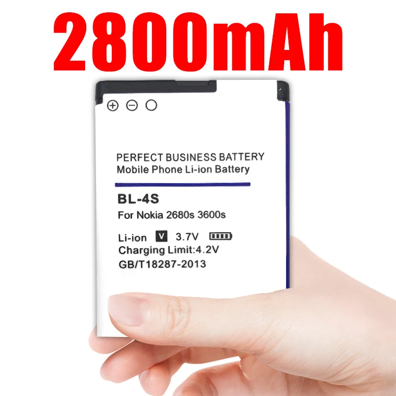 Batteria Del Telefono Dello Li-Ione Di 2800Mah Bl 4S Bl-4S Bl4S Per Nokia 2680S/3600S/7610S/6208C/X3-02/7100S/7020 Ecc