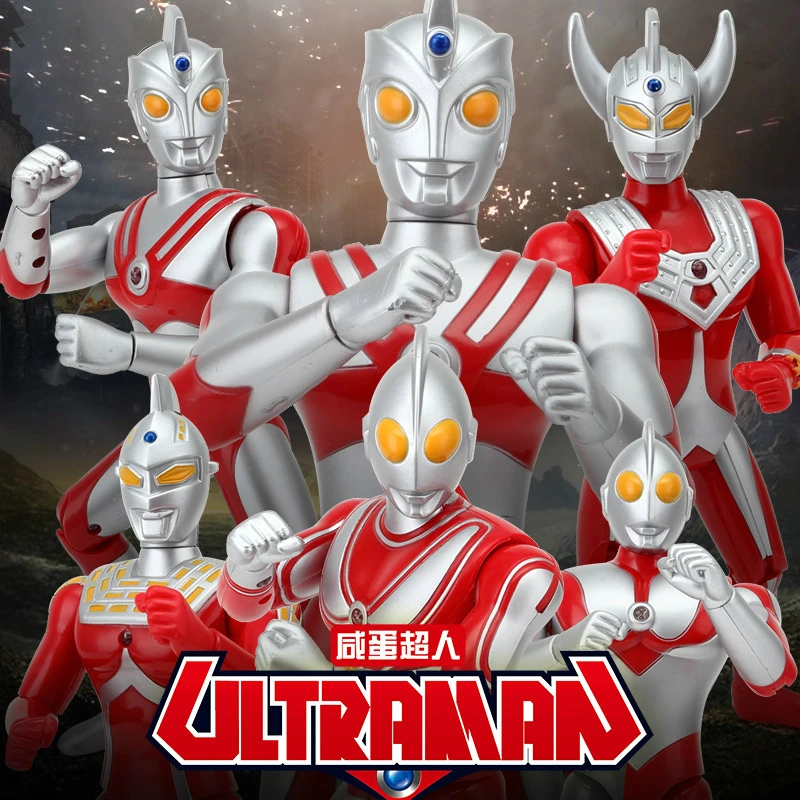 

18cm 25cm Ultraman Taro Seven Jack Ace Cute Action Figures PVC Doll Collection Model Sound Toys Children's Holiday gifts