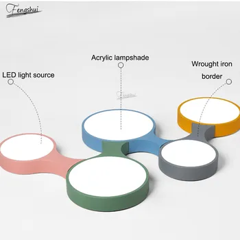 

Modern Creative Macaron LED Ceiling Lights Nordic Design Loft Living Dining Room Hanging Lamp Children's Room Bar Deco Luminaria