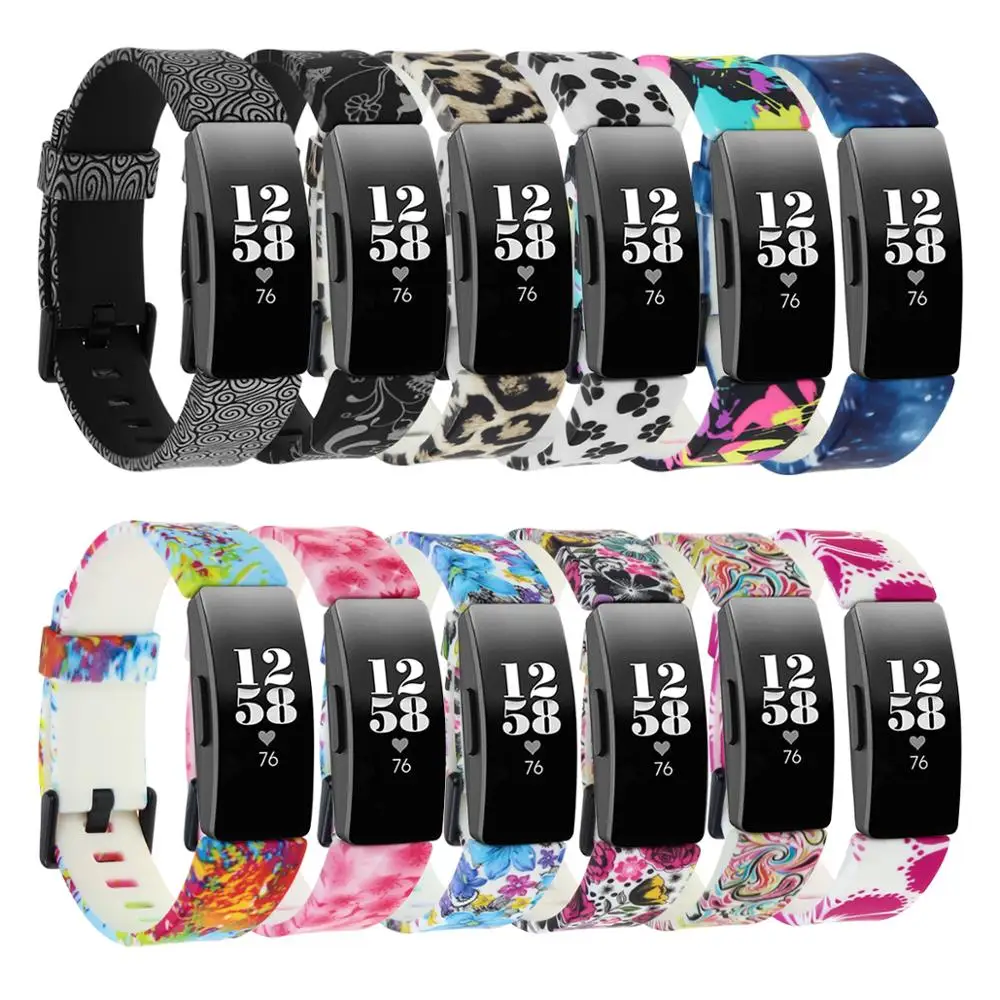 Силиконовый ремешок для Fitbit Inspire HR Flora цветной умный наручный / аксессуары