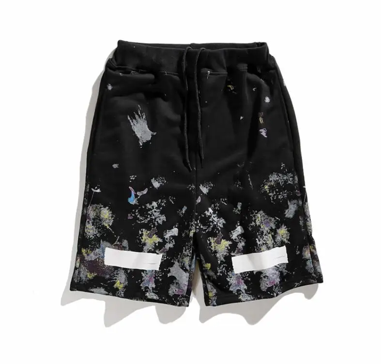 OFF-WHITE C/O VIRGIL ABLOH OW 19ss уличная Звездная фейерверк Splash OW свободные спортивные пляжные мужские шорты для бега