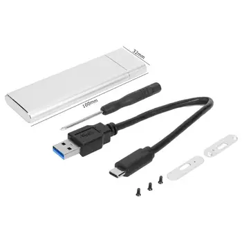 

USB3.0 Type-C to NGFF M.2 Hard Disk Case SSD HDD Hard Drive Enclosure Box Aluminum Alloy External Hard Disk Case