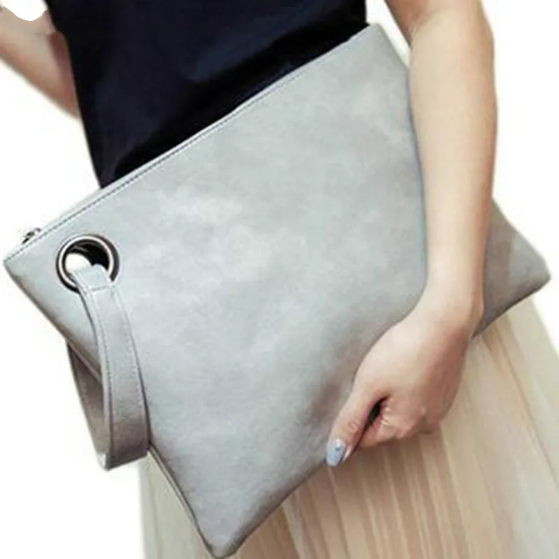  Fashion Solid Handbag Women's Clutch Bag Leather Women Envelope Bag Zipper Evening Bag Female Clutc - 32834099464