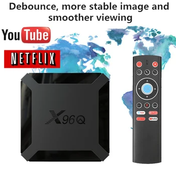 

X96Q Android TV Box 4k Allwinner H313 4K 60fps 2.4G Wifi Google Player Youtube Netflix support iptv smarter france subscription