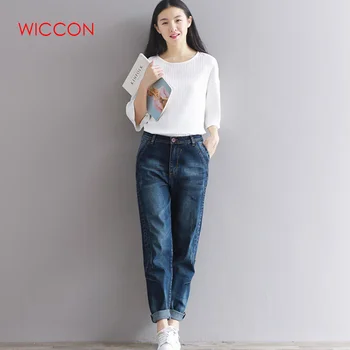 

2019 Autumn Boyfriend Jeans Women High Waisted Plus Size 3xl 4xl Boyfriend Jeans Harem Pants Women Trousers Casual Jeans
