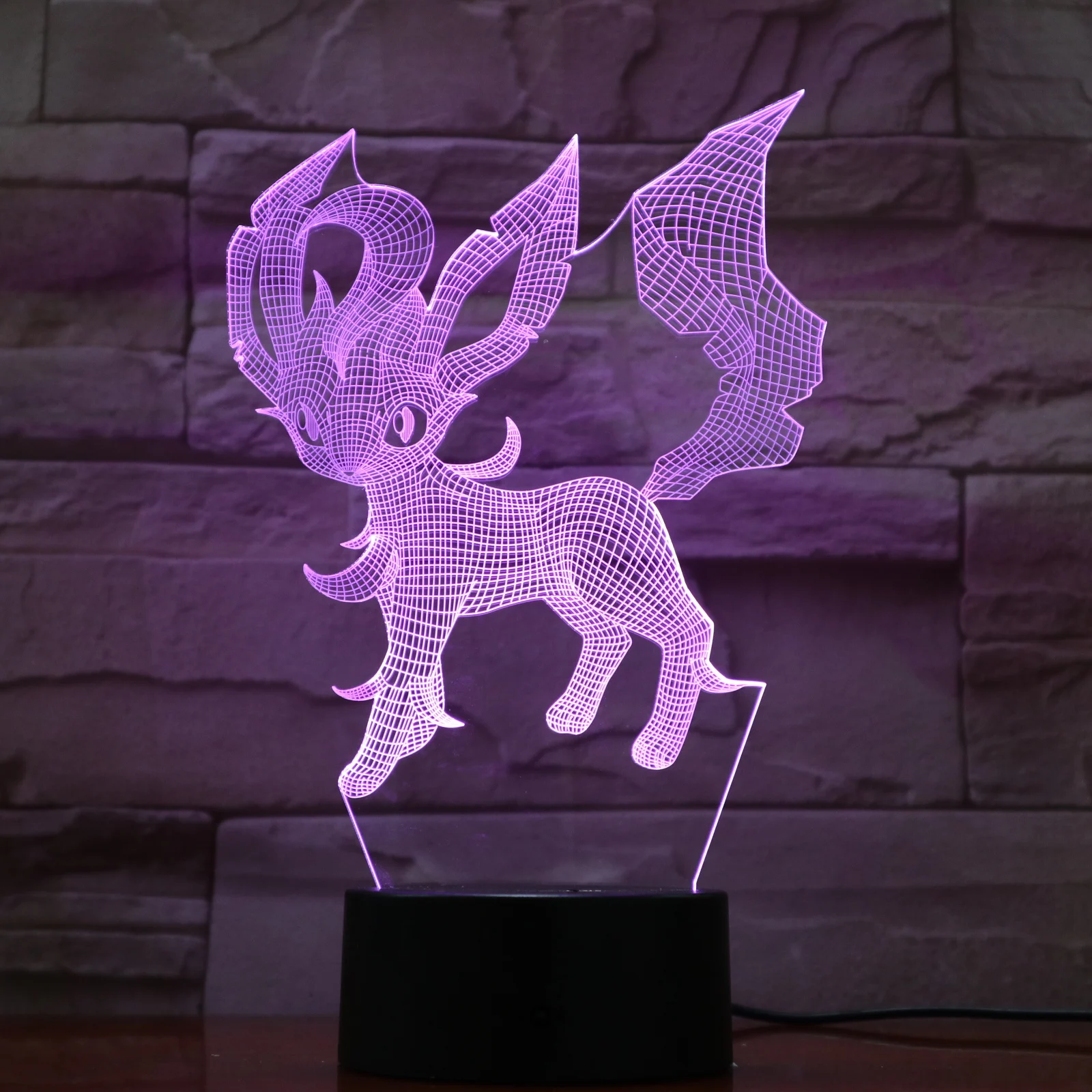 Leafeon Pokemon Go Jolteon рисунок светодиодный ночной Светильник для детей подарок на день рождения прикроватные декоративный ночной Светильник акриловый 3d лампа Иви Семья - Испускаемый цвет: Leafeon