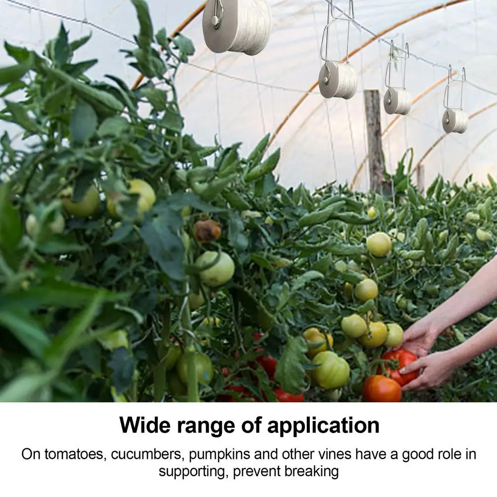 6Pcs Tomato Trellis Roller Hooks Plant Support Kit 15m Rope Greenhouse Garden Tool
