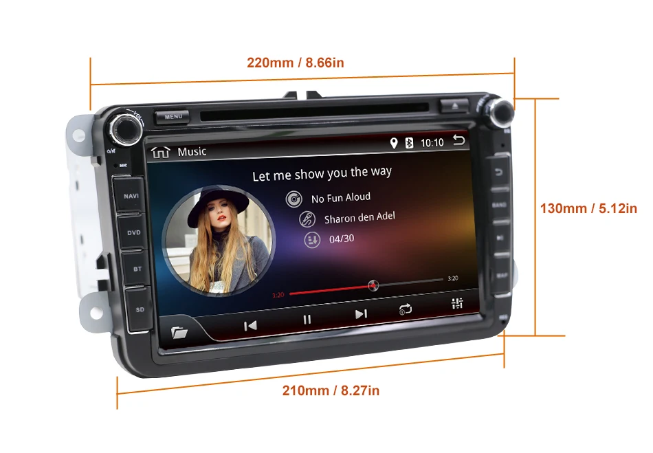 Clearance 8" 2 Din Android 9.0 Car DVD Radio Audio Stereo For Volkswagen Passat Polo Golf Head unit Tape Recorder With canbus 1